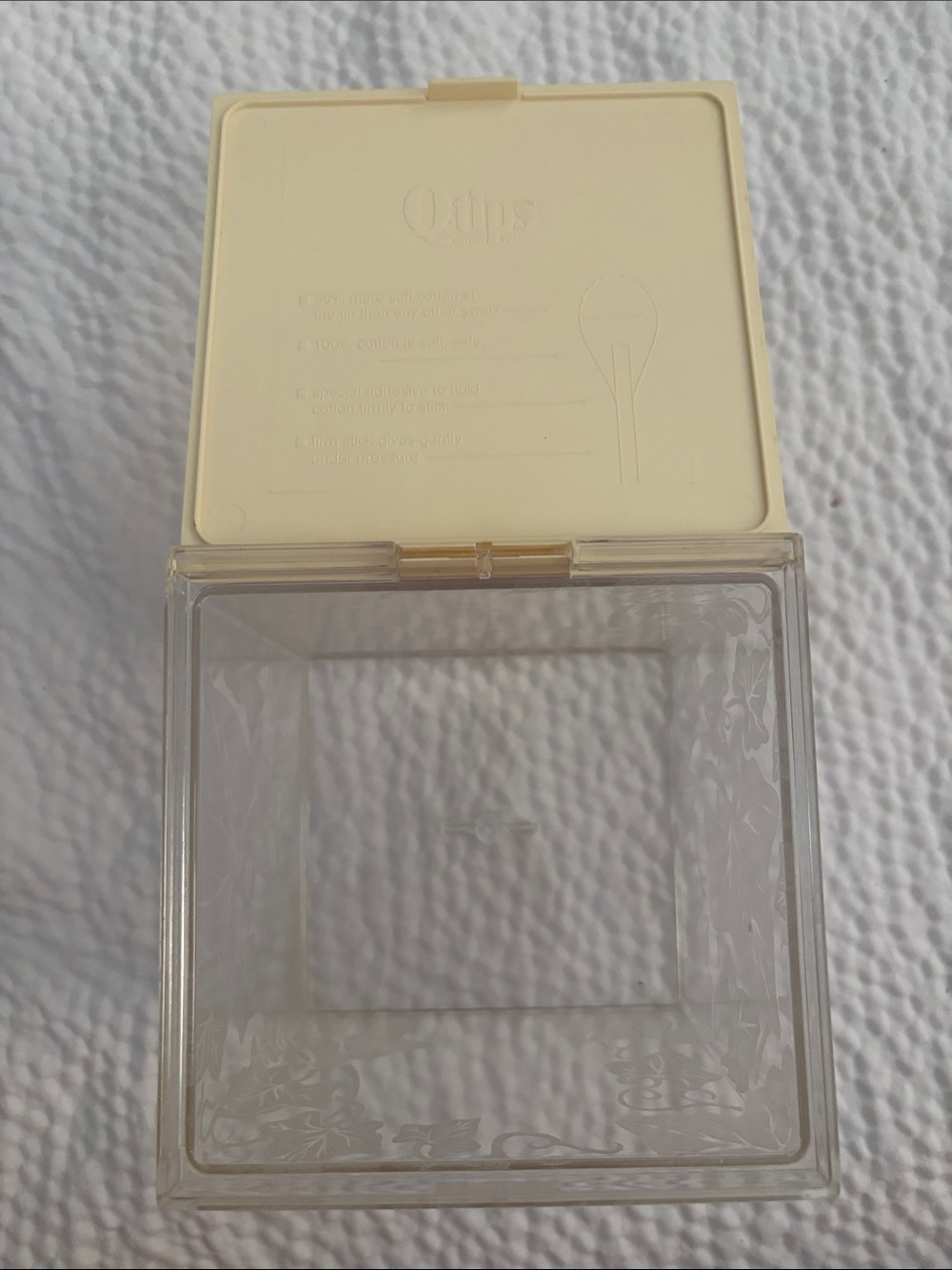 Vintage Clear Acrylic Q-Tip Holder Excellent Condition - Picture 9 of 10